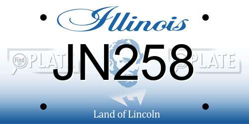 JN258 Illinois License Plate
