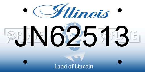 JN62513 Illinois License Plate