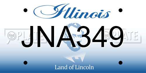JNA349 Illinois License Plate