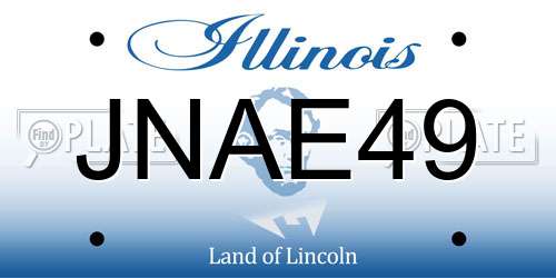 JNAE49 Illinois License Plate
