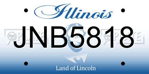 JNB5818 Illinois License Plate