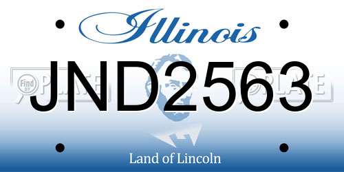 JND2563 Illinois License Plate