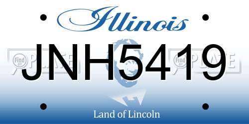 JNH5419 Illinois License Plate