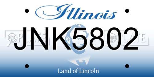 JNK5802 Illinois License Plate