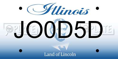 JO0D5D Illinois License Plate