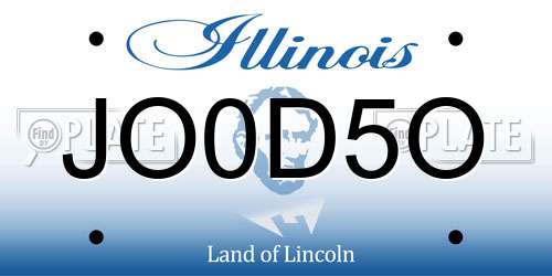 JO0D5O Illinois License Plate