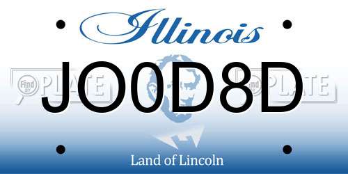 JO0D8D Illinois License Plate