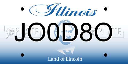 JO0D8O Illinois License Plate