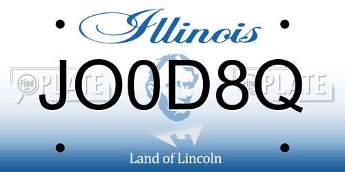 JO0D8Q Illinois License Plate