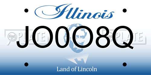 JO0O8Q Illinois License Plate