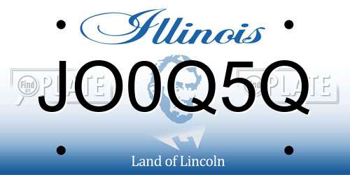JO0Q5Q Illinois License Plate