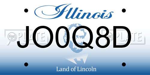 JO0Q8D Illinois License Plate