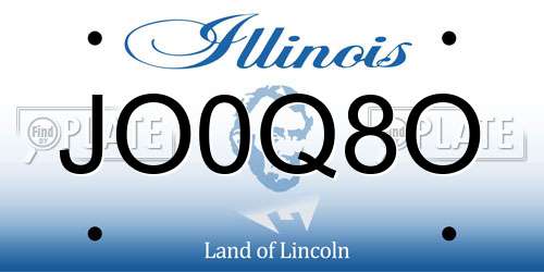 JO0Q8O Illinois License Plate