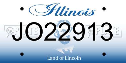 JO22913 Illinois License Plate