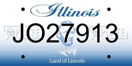 JO27913 Illinois License Plate
