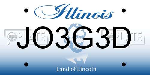 JO3G3D Illinois License Plate