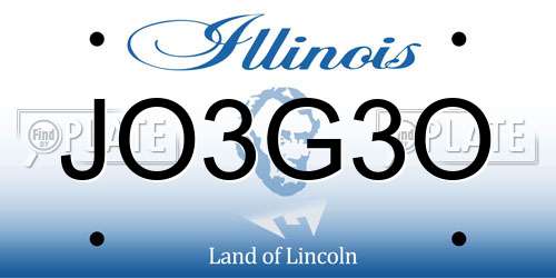 JO3G3O Illinois License Plate