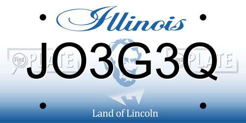 JO3G3Q Illinois License Plate