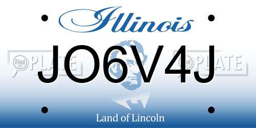 JO6V4J Illinois License Plate