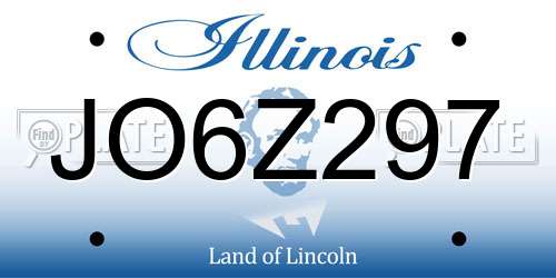 JO6Z297 Illinois License Plate