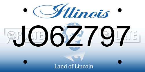 JO6Z797 Illinois License Plate
