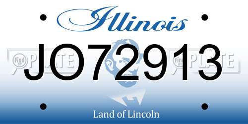 JO72913 Illinois License Plate