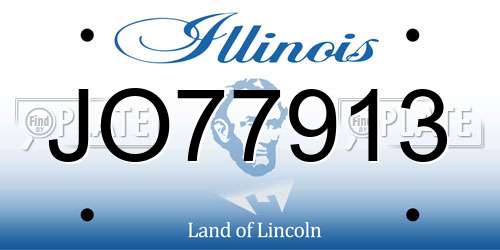 JO77913 Illinois License Plate