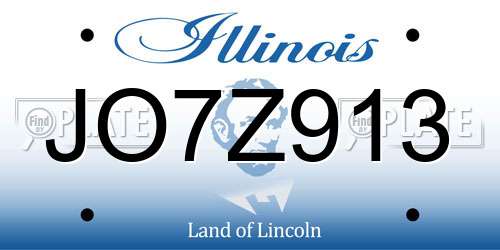 JO7Z913 Illinois License Plate