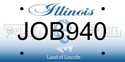 JOB940 Illinois License Plate