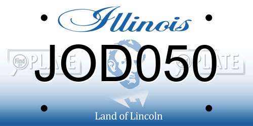 JOD050 Illinois License Plate
