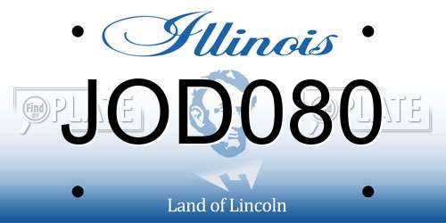 JOD080 Illinois License Plate
