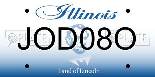 JOD08O Illinois License Plate