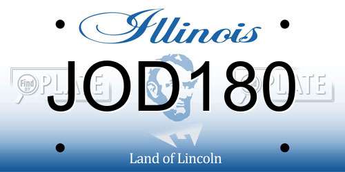 JOD180 Illinois License Plate