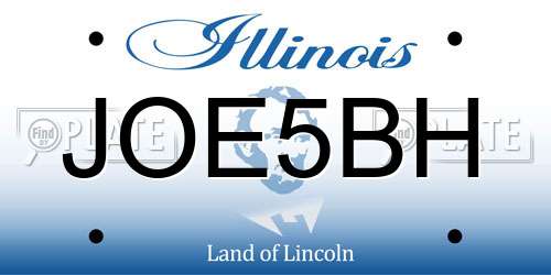 JOE5BH Illinois License Plate
