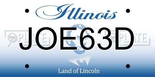 JOE63D Illinois License Plate