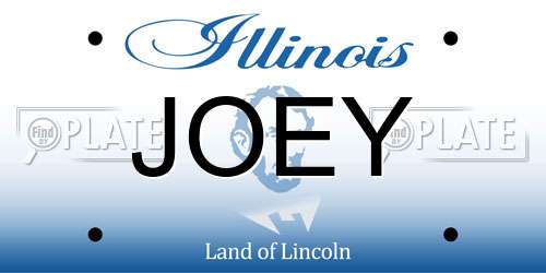 JOEY Illinois License Plate