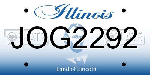 JOG2292 Illinois License Plate