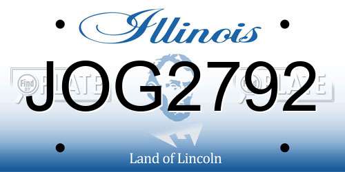 JOG2792 Illinois License Plate