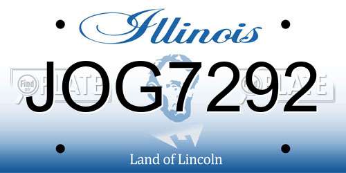 JOG7292 Illinois License Plate