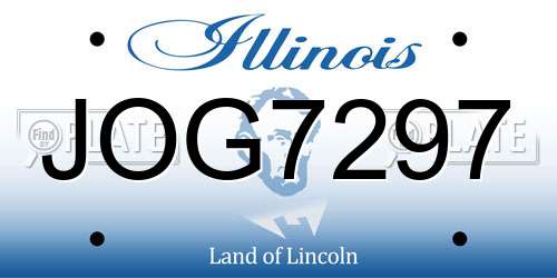 JOG7297 Illinois License Plate