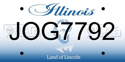 JOG7792 Illinois License Plate