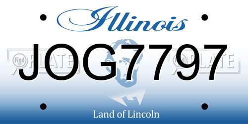 JOG7797 Illinois License Plate
