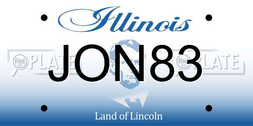 JON83 Illinois License Plate