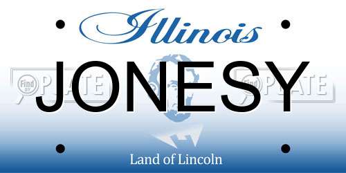JONESY Illinois License Plate