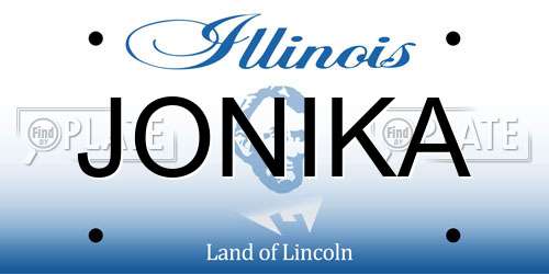 JONIKA Illinois License Plate