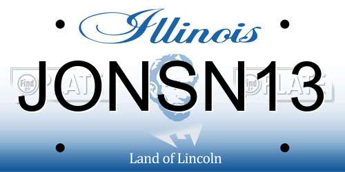 JONSN13 Illinois License Plate