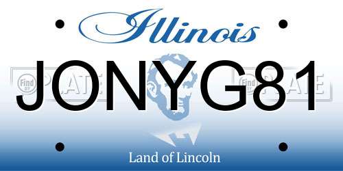 JONYG81 Illinois License Plate