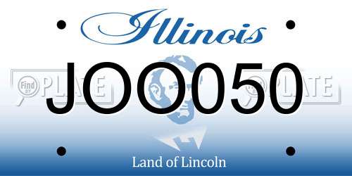 JOO050 Illinois License Plate