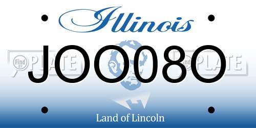 JOO08O Illinois License Plate