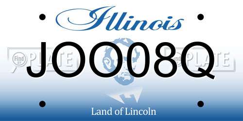 JOO08Q Illinois License Plate